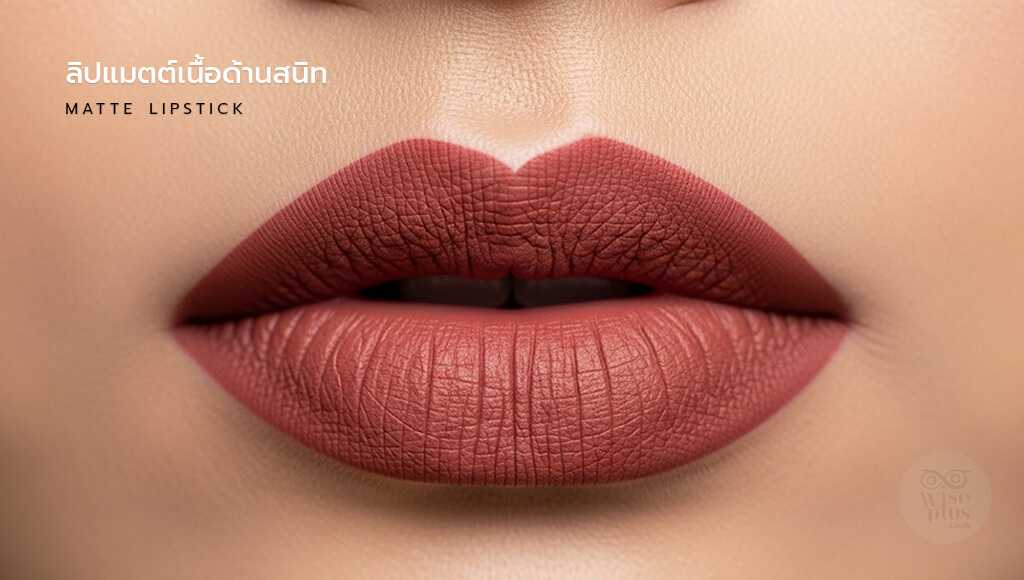 ลิปแมตต์เนื้อด้านสนิทบนริมฝีปาก