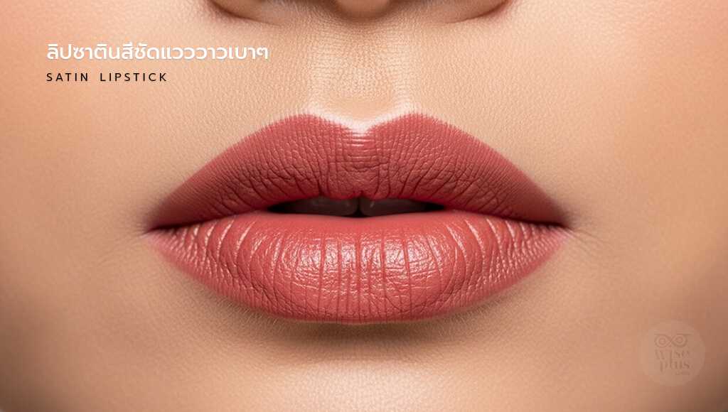 ลิปซาตินสีชัดแวววาวเบาๆบนปาก