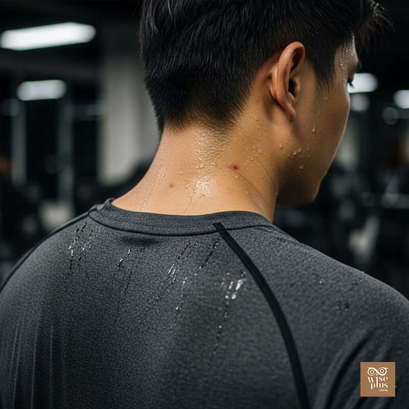 เหงื่อสะสมทำให้เกิดสิวที่หลัง