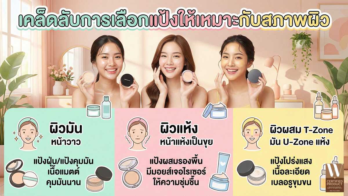 เคล็ดลับการเลือกแป้งให้เหมาะกับสภาพผิว