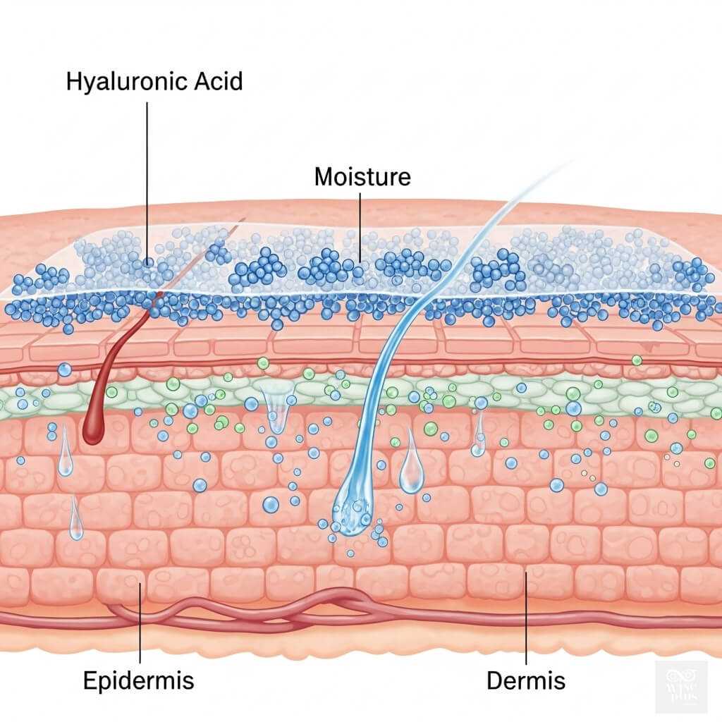 กรดไฮยาลูรอนิกช่วยกักเก็บความชุ่มชื้นผิว
