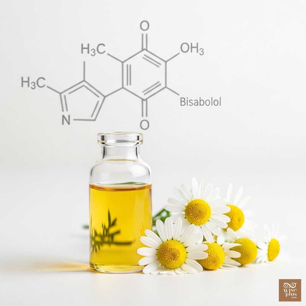 ส่วนประกอบสำคัญในสารสกัดดอกคาโมมายล์ เช่น Apigenin และ Bisabolol