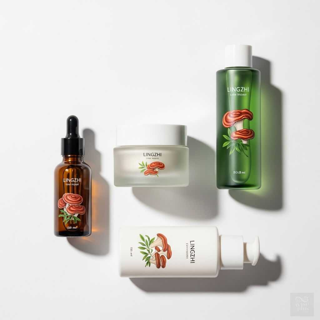 ขวดสกินแคร์สารสกัดเห็ดหลินจือ 4 แบบ