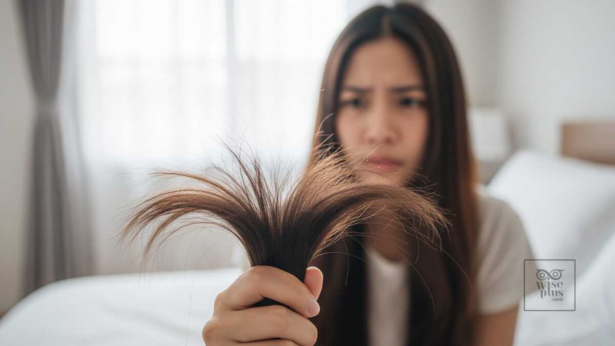 ลักษณะผมแตกปลายจากการดูแลผิดวิธี