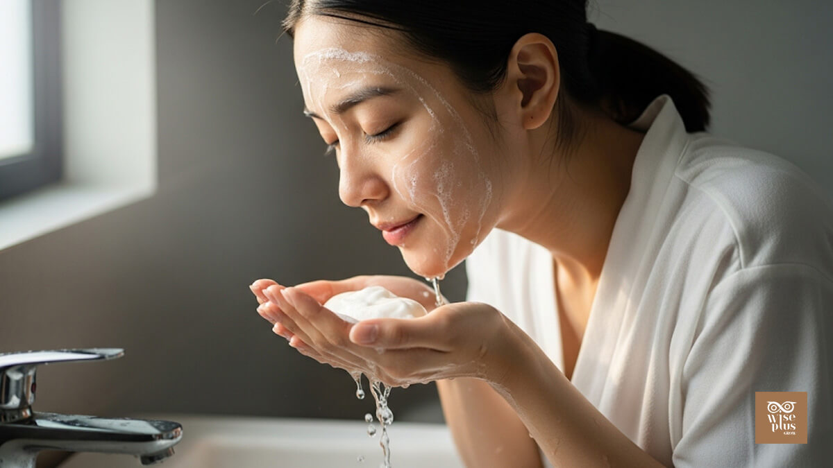 ล้างหน้าอย่างอ่อนโยนด้วยสบู่สูตรอ่อนโยนเพื่อลดสิว