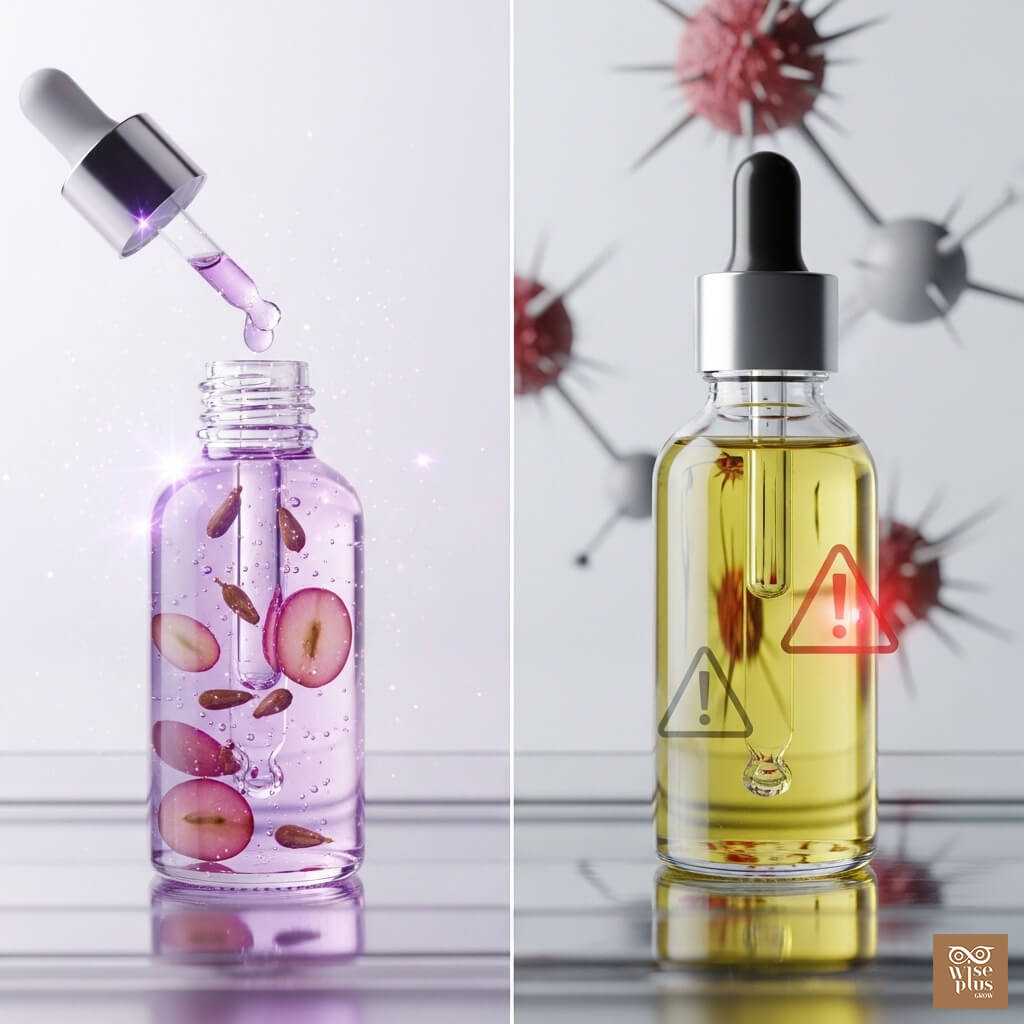 เปรียบเทียบสารสกัดเมล็ดองุ่นกับสารออกฤทธิ์แรงในสกินแคร์