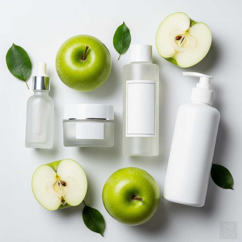 ขวดสกินแคร์สารสกัดแอปเปิ้ลเขียว 4 แบบ
