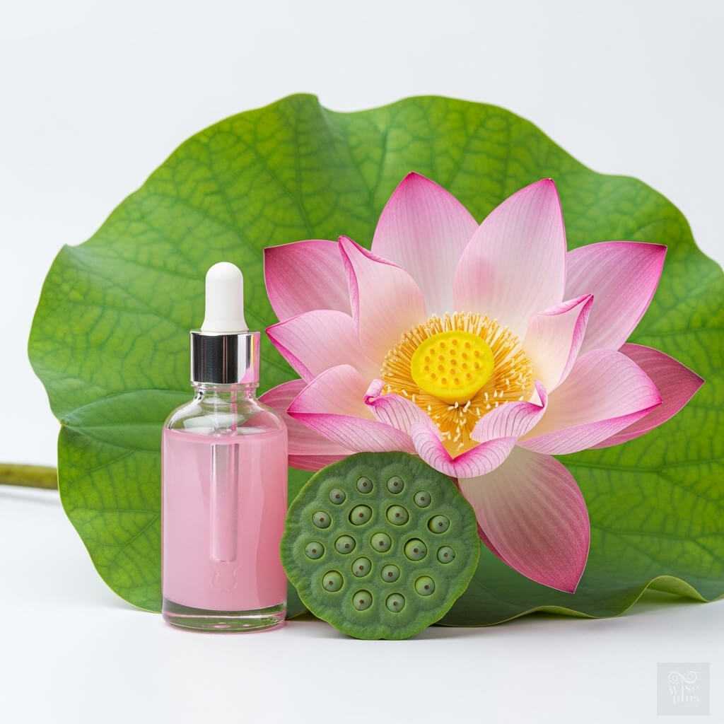 ขวดสารสกัดบัวหลวงสำหรับสกินแคร์
