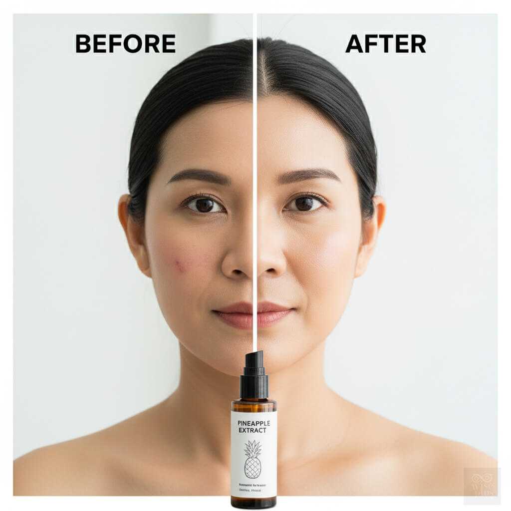 ผิวก่อนและหลังใช้สารสกัดสับปะรด