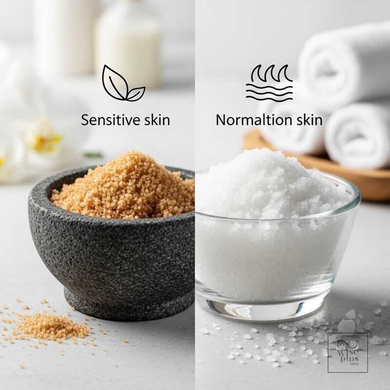 เปรียบเทียบคุณสมบัติของสครับน้ำตาลและสครับเกลือ