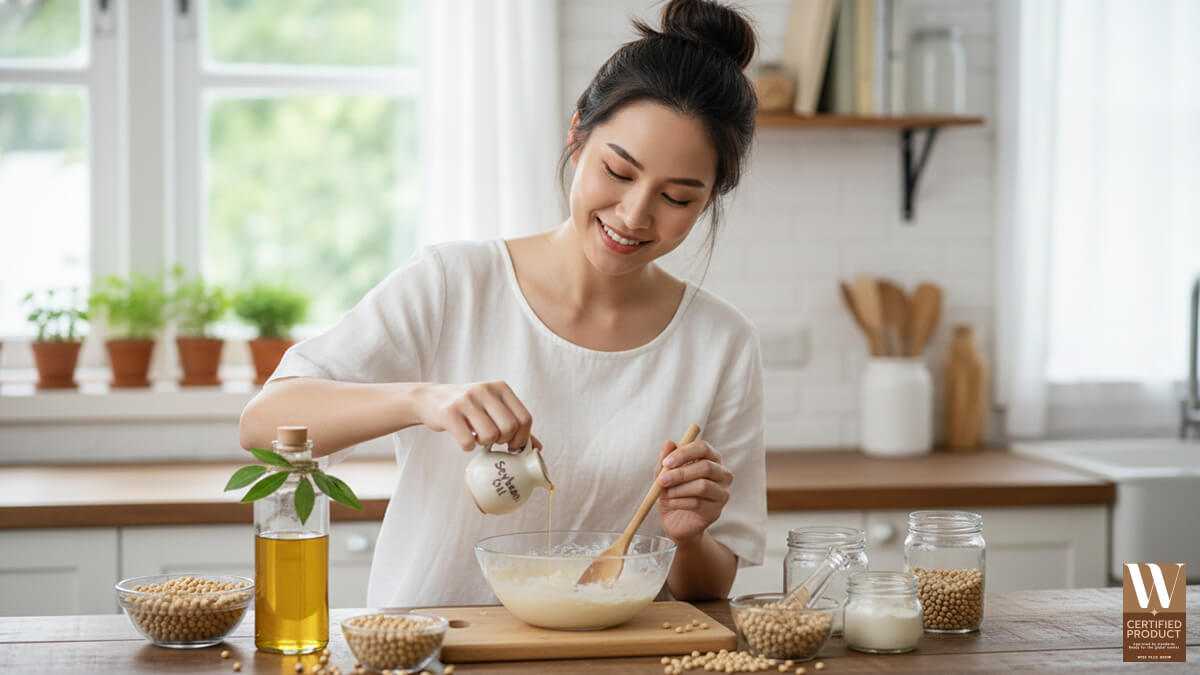 สูตรบำรุงผิวแห้งด้วยน้ำมันถั่วเหลือง