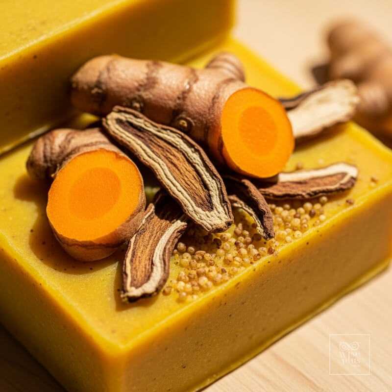 สบู่สครับขมิ้นไพรสดมีเม็ดสครับสมุนไพรธรรมชาติ