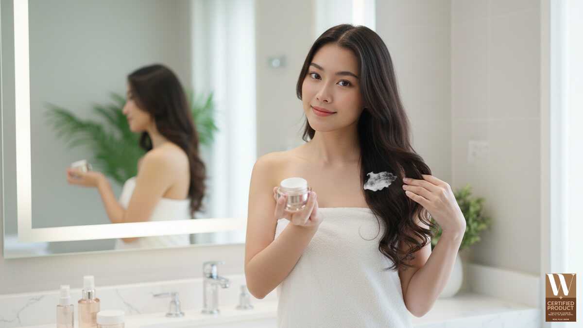 เติมและล็อกความชุ่มชื้นด้วยลีฟอินและเซรั่มลดผมชี้ฟู