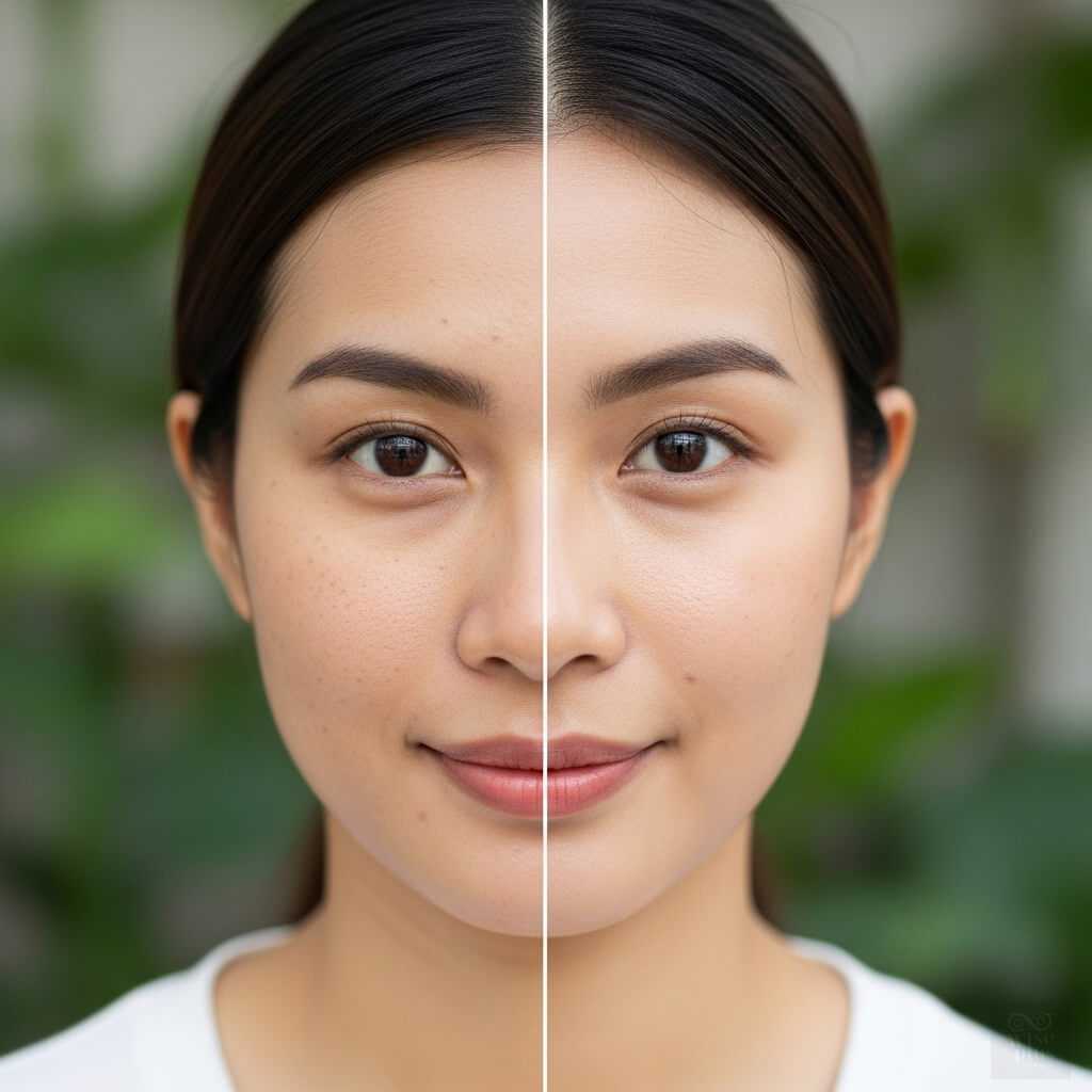 ผลลัพธ์หลังใช้สกินแคร์ที่มี Niacinamide เช่น ผิวใสและรูขุมขนกระชับ