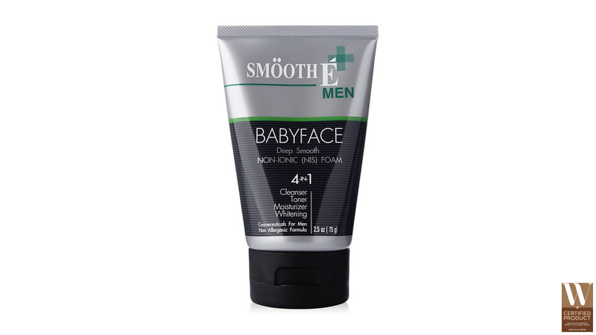 โฟมล้างหน้าผู้ชาย Smooth E Men Babyface Foam สูตรทำความสะอาดผิวหน้าและดูแลผิวผู้ชาย