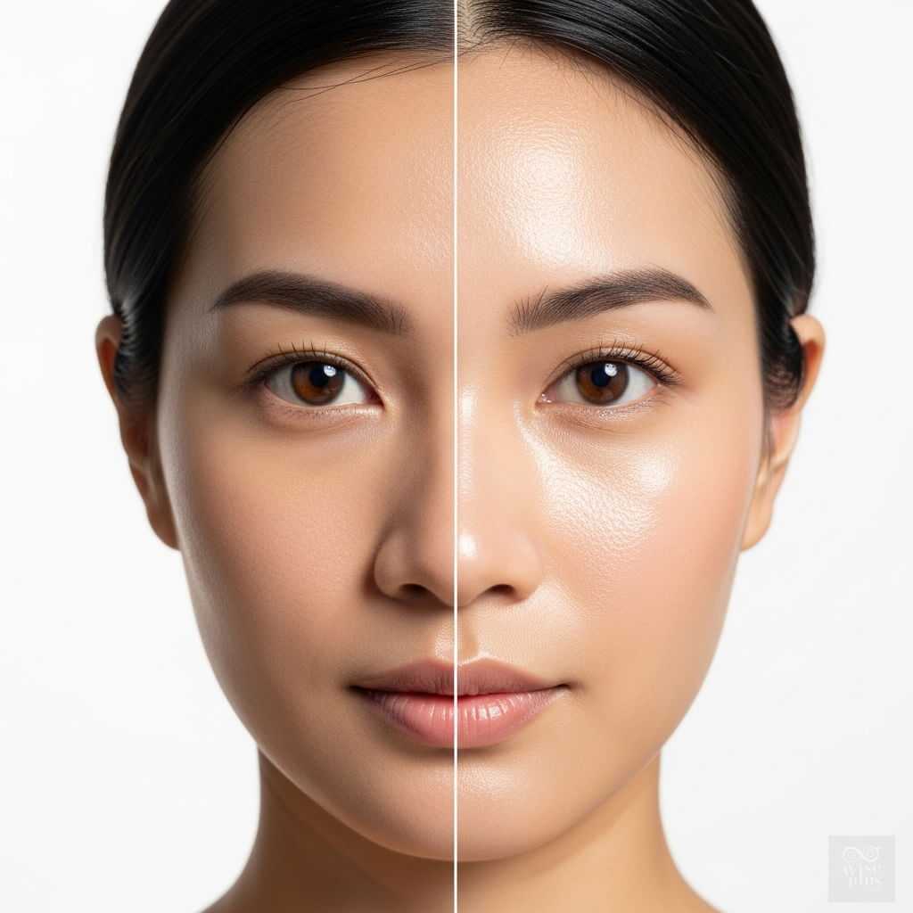 เปรียบเทียบผิวสาวไทยก่อนและหลังใช้เซรั่ม Lactobionic Acid