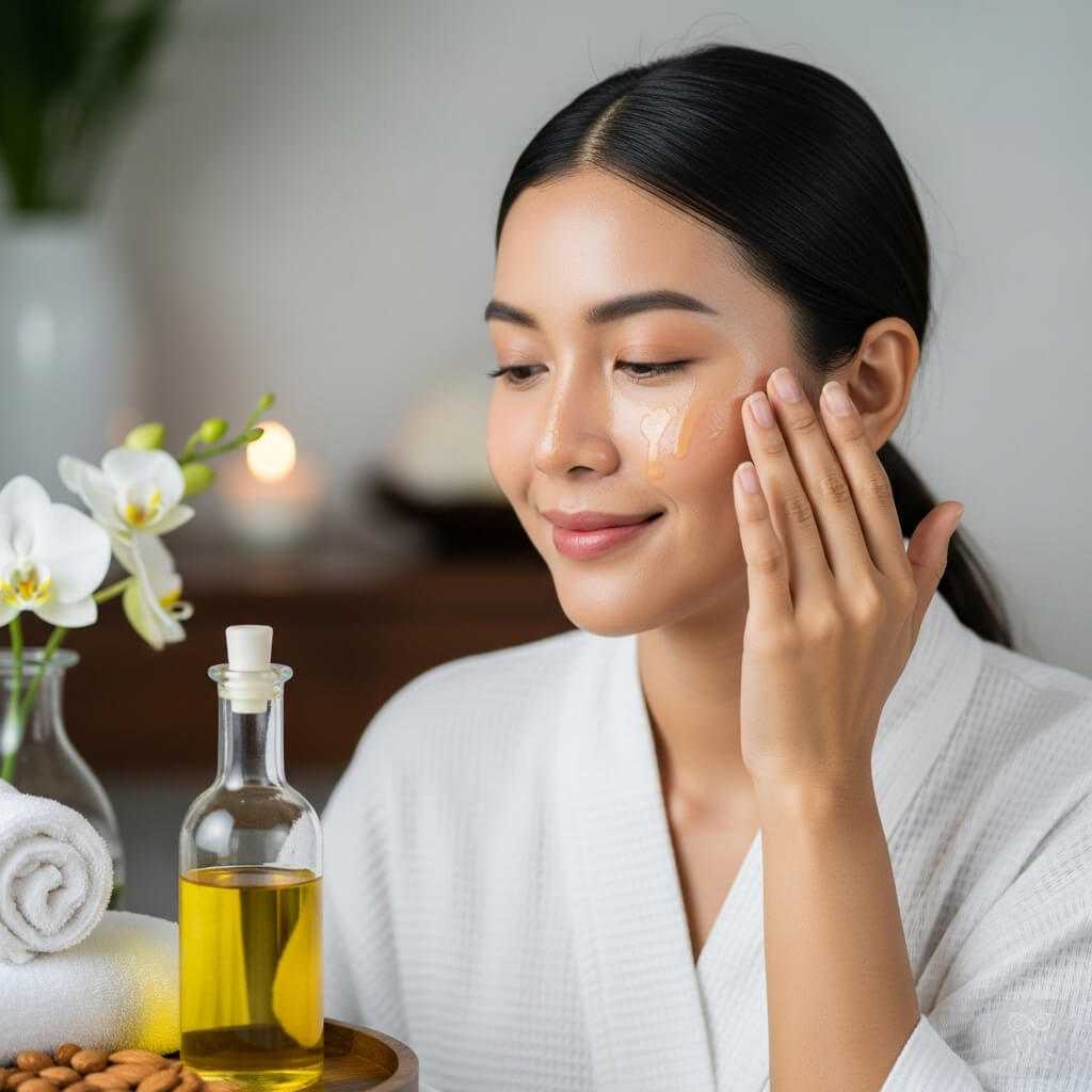 การใช้น้ำมันอัลมอนด์เพื่อบำรุงผิวให้นุ่มชุ่มชื้นและแข็งแรง