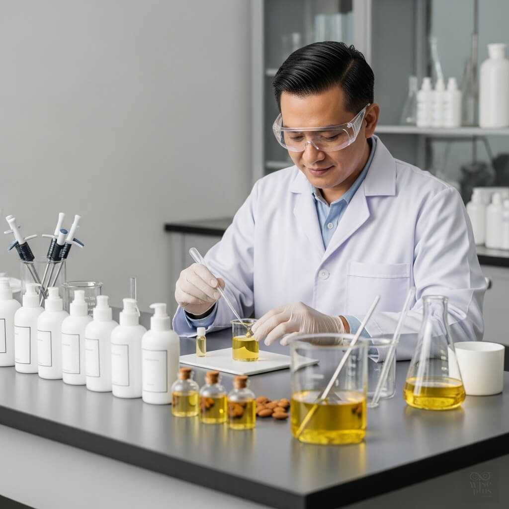 การใช้จริงของน้ำมันอัลมอนด์ในสูตรเบบี้ออยล์และครีมบำรุงผิว