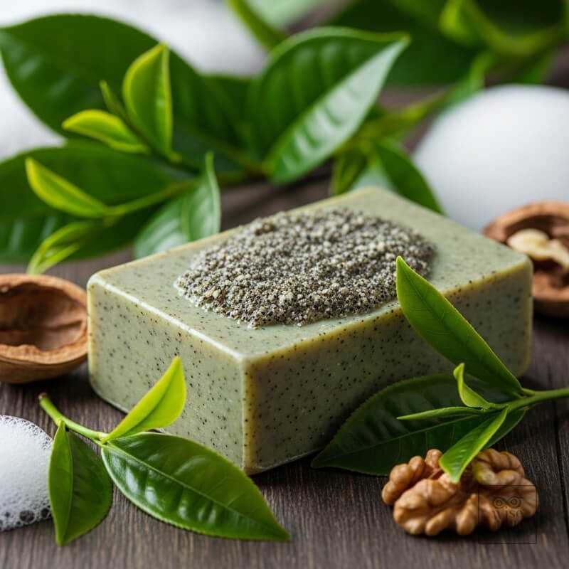รายละเอียดสบู่สครับชาเขียวพร้อมเม็ดสครับธรรมชาติ