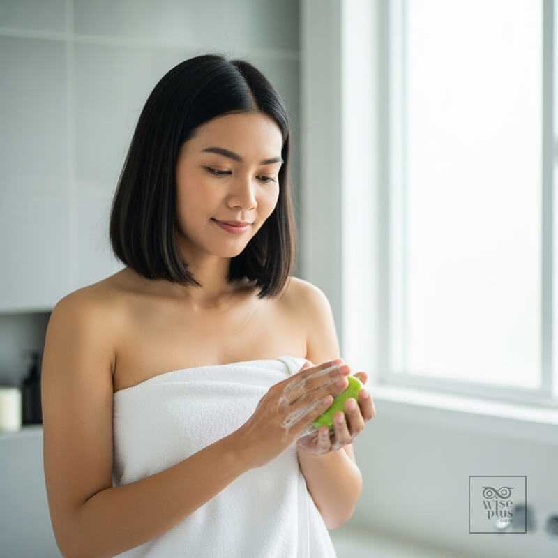 วิธีใช้สบู่สครับชาเขียวร่วมกับฟองน้ำเพื่อผิวใส