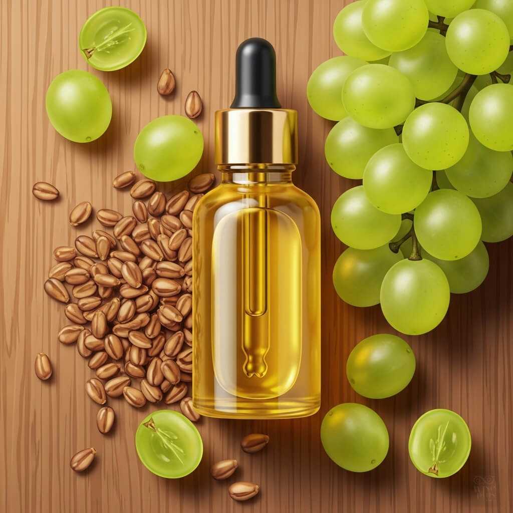 วัตถุดิบเมล็ดองุ่นเพื่อสกัดน้ำมันบำรุงผิวอย่างอ่อนโยน