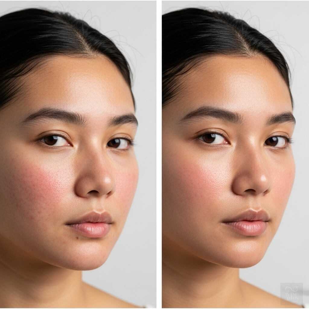 ผิวสาวไทยก่อนและหลังใช้สารสกัดต้นเลือดมังกร