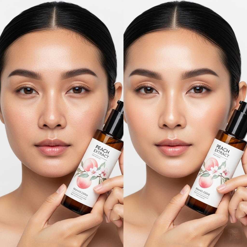 ผิวใสชุ่มชื้นหลังใช้เซรั่มสารสกัดลูกพีช