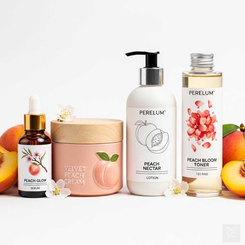 ขวดสกินแคร์จากสารสกัดลูกพีช 4 แบบ