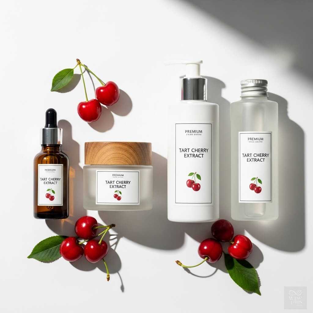 ขวดสกินแคร์จากสารสกัดเชอร์รี่ทาร์ต 4 แบบ