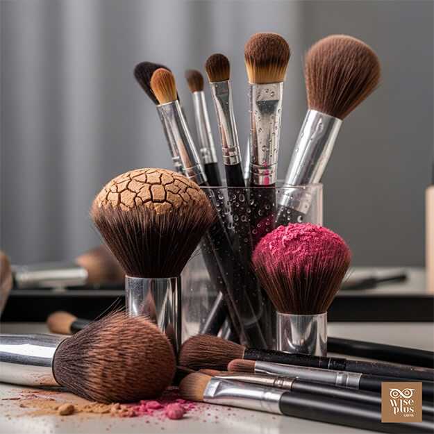 ตัวอย่างปัญหาการใช้และดูแลแปรงแต่งหน้าที่ไม่ถูกวิธี