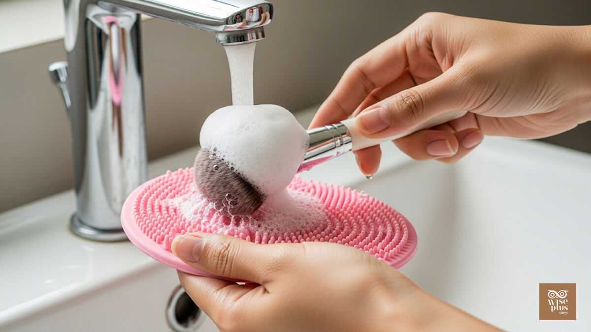 ล้างแปรงแต่งหน้าด้วยสบู่อ่อนโยนโฟมละเอียด