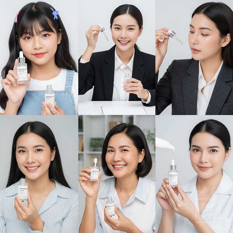 กลุ่มผู้ใช้เซรั่มใบบัวบกในชีวิตจริง