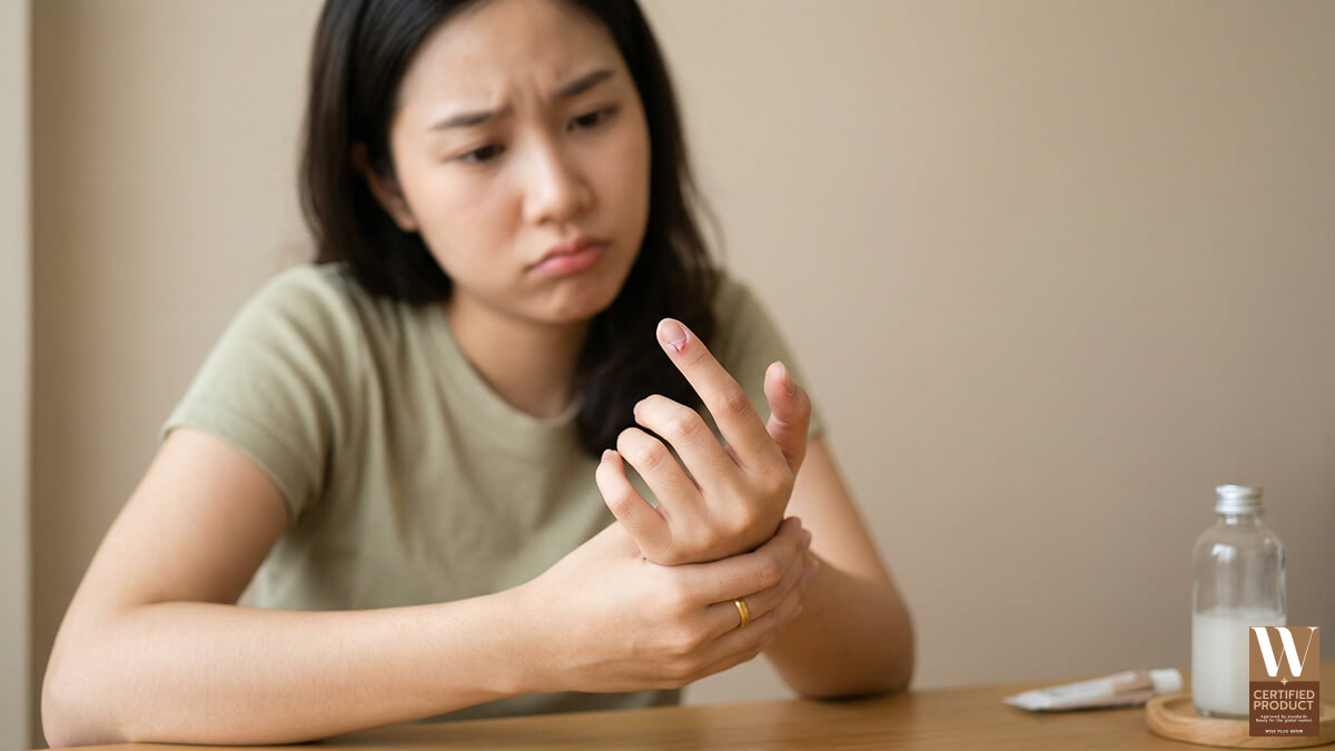 จมูกเล็บฉีกคือหนังข้างเล็บที่แห้ง