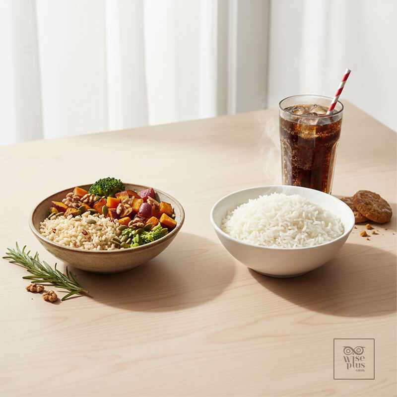 แนวคิด GI GL เปรียบเทียบโฮลเกรนกับคาร์บขัดสี