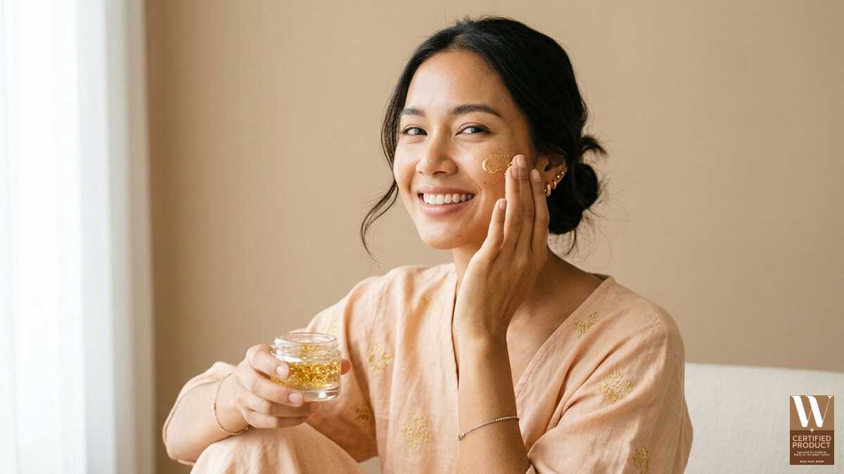 ครีมผสมทองคำช่วยให้ผิวดูโกลว์ ชุ่มชื้น และเรียบเนียนขึ้น