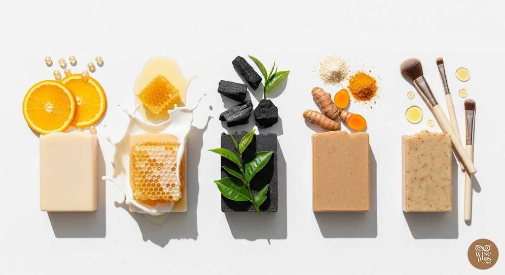 สบู่ 5 สูตรยอดนิยม วิตามินซีคอลลาเจน น้ำผึ้งนมผึ้ง ชาร์โคลชาเขียว ทานาคาขมิ้นชัน และคลีนซิ่งออยล์บาร์