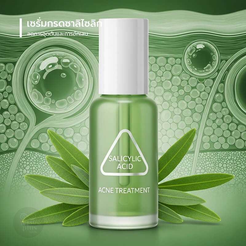 เซรั่มกรดซาลิไซลิก OEM ลดสิว ลดการอุดตัน พร้อมชาเขียวและทีทรีออยล์