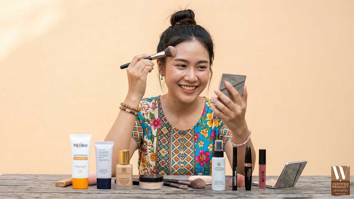 แต่งหน้าติดทนกันน้ำท้าแดดท้าสาดแบบเป็นขั้นตอน