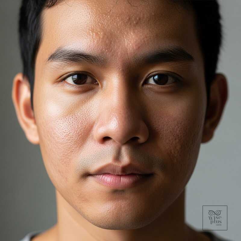 ผิวผสมของผู้ชายไทยบริเวณหน้ามันและแห้ง