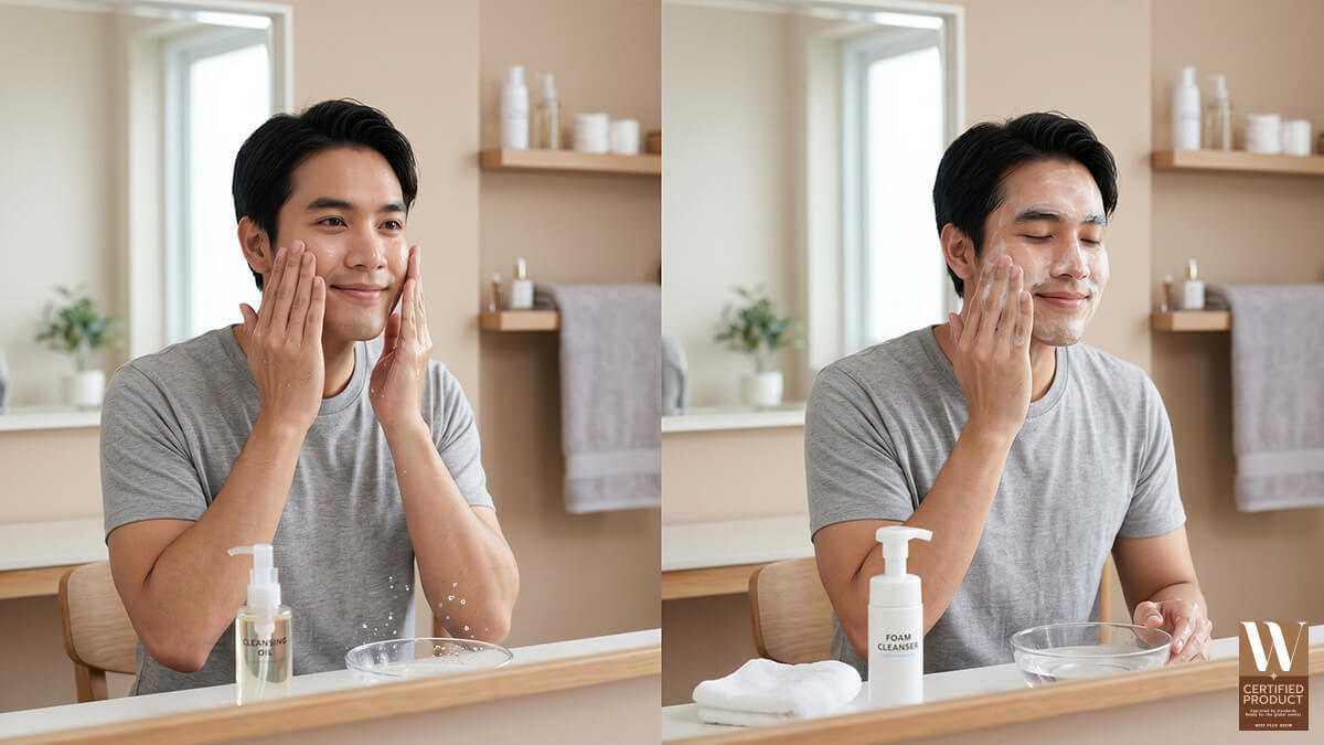 วิธีทำ Double Cleansing สำหรับผู้ชายอย่างถูกต้อง