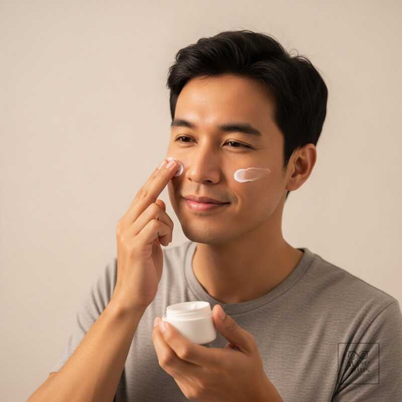 การใช้ครีมบำรุงผิวเช้าและเย็นสำหรับผู้ชาย