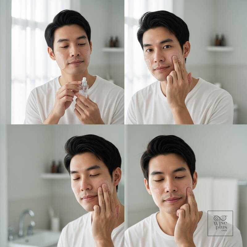 ลำดับการใช้สกินแคร์สำหรับลดผิวแดงของผู้ชาย