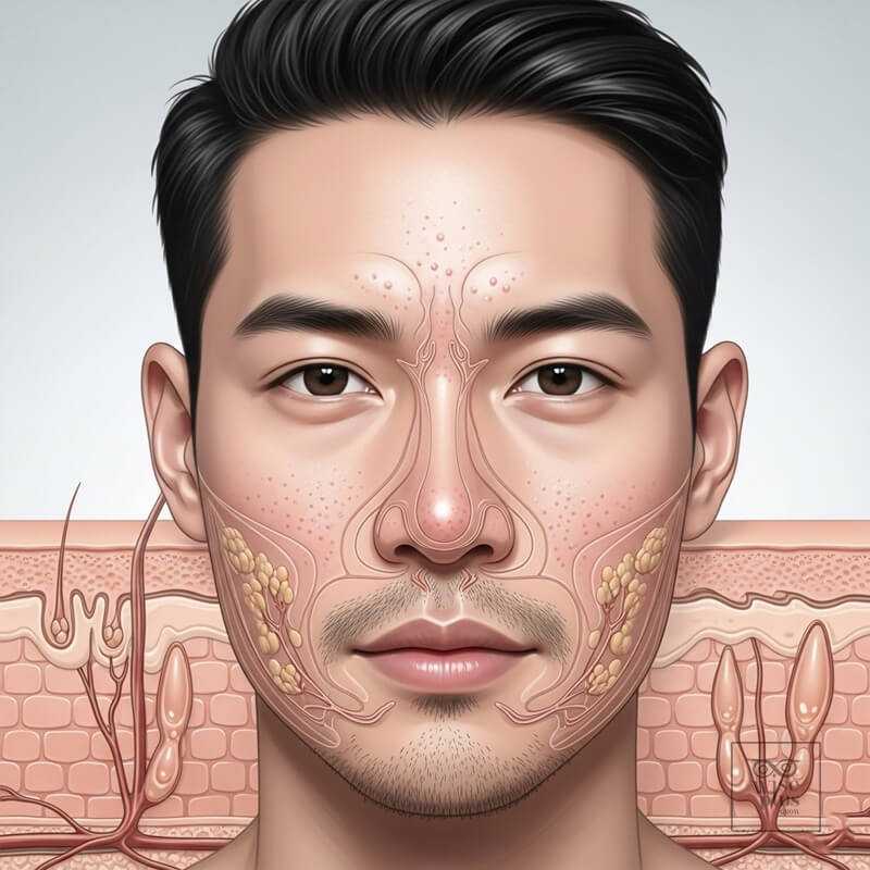 ต่อมไขมันในบริเวณ T-Zone ของผู้ชายไทย