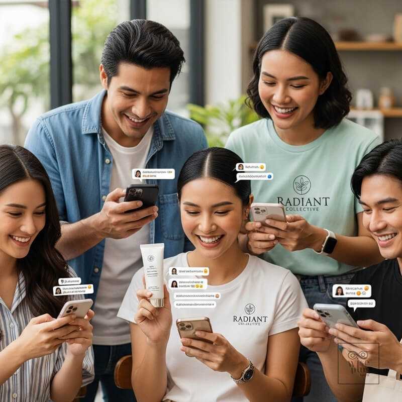 ลูกค้าสกินแคร์พูดคุยกันในกลุ่มไลน์แชร์ผลลัพธ์