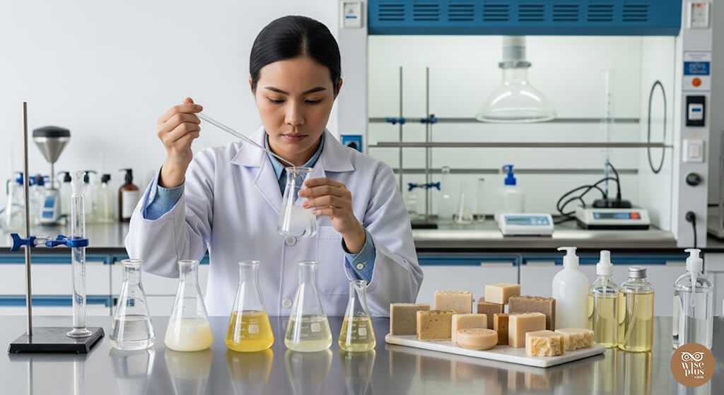 การพัฒนาสูตรสบู่ก้อนและสบู่เหลว