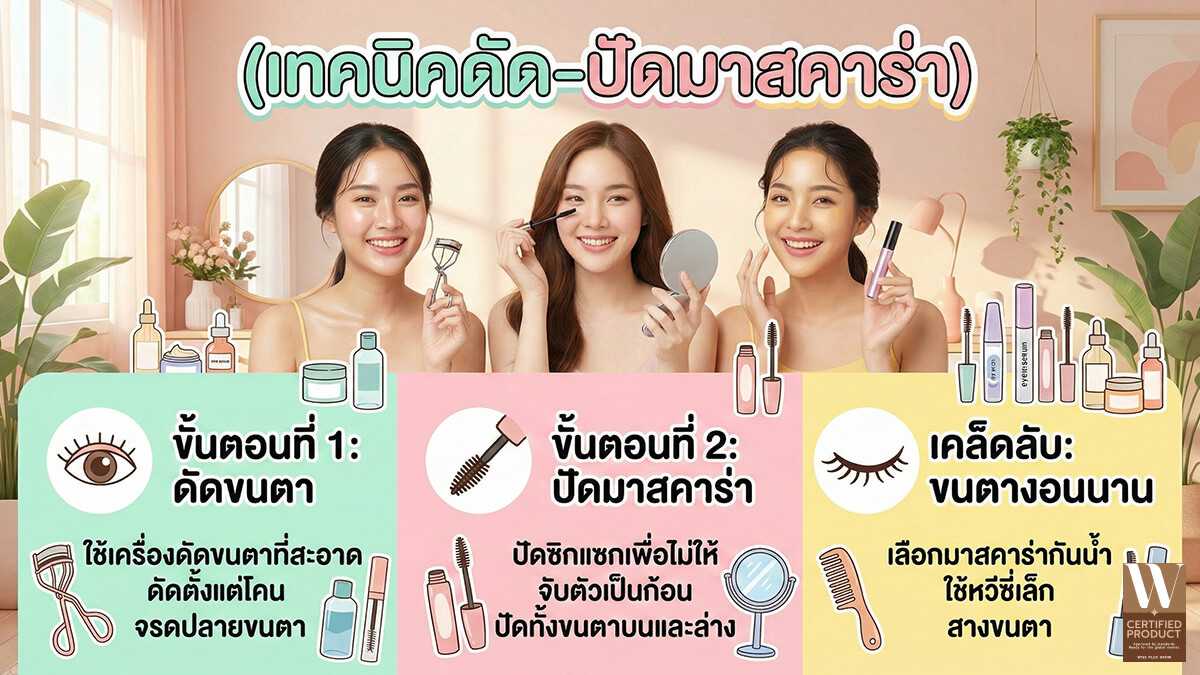 เทคนิคดัด–ปัดมาสคาร่า ให้ขนตางอนสวยติดทน