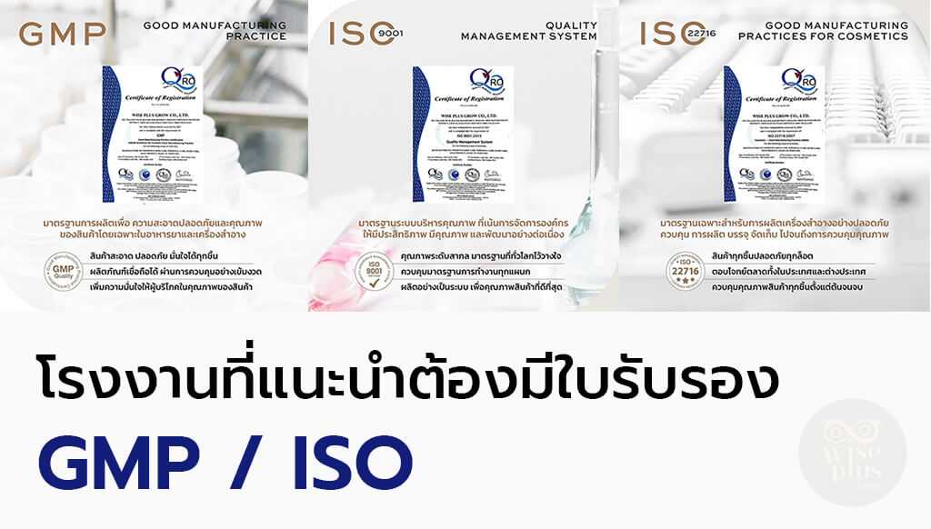 ตัวอย่างใบรับรอง GMP ISO จากโรงงานผลิตเซรั่ม