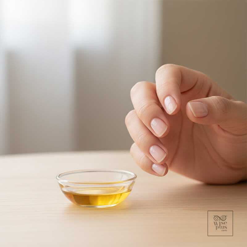 เล็บชมพูธรรมชาติจากการบำรุงด้วยน้ำมันเล็บ