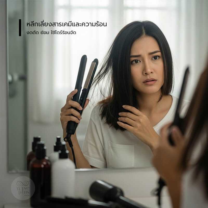 หลีกเลี่ยงสารเคมีและความร้อนเพื่อป้องกันผมร่วง