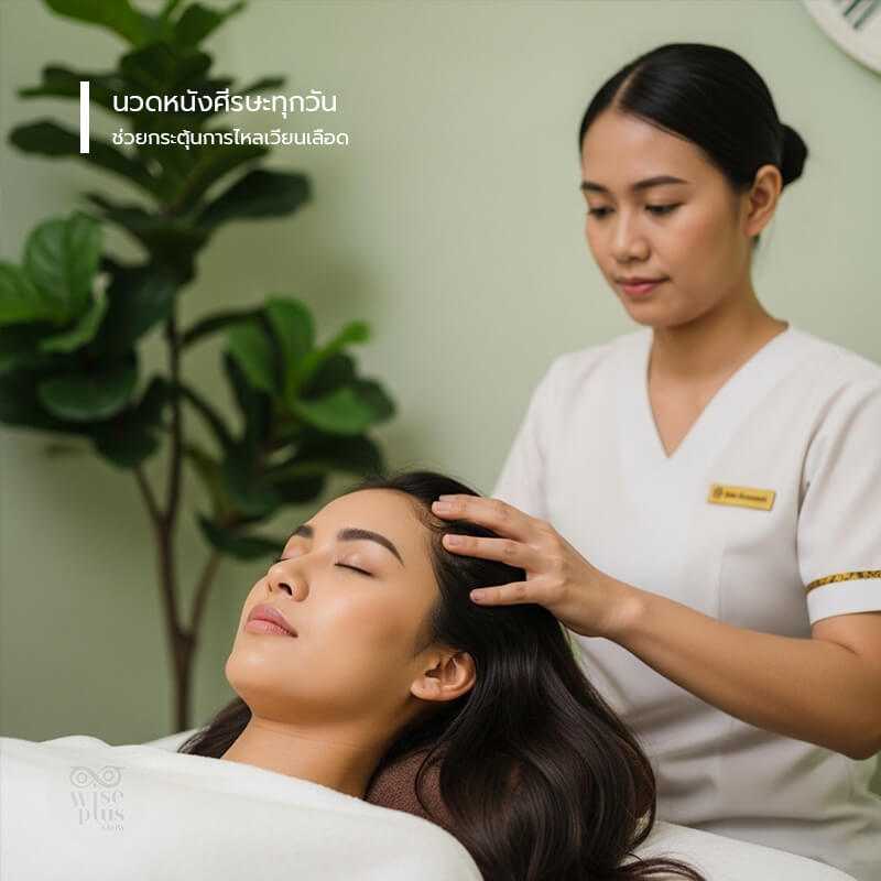 ผู้หญิงไทยนวดหนังศีรษะทุกวันเพื่อบำรุงผม